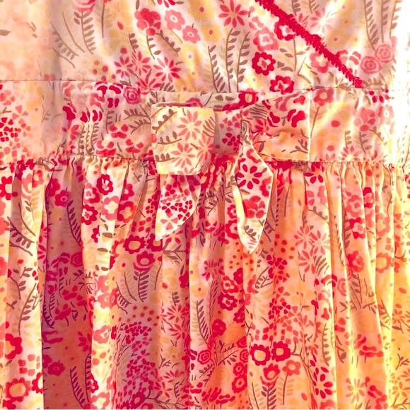 🥳25%off🎂 Janie&Jack pink floral bow sundress, crochet trim smocking trapeze 4T - Picture 6 of 11